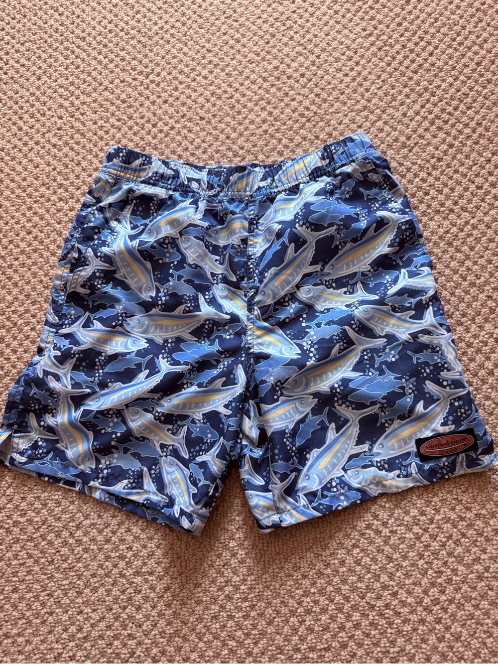Vineyard Vines Navy and Light Blue Marlin Swim Trunks